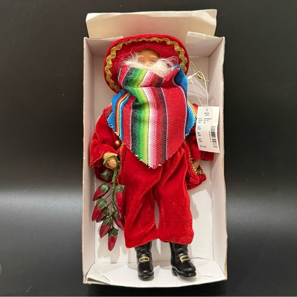 Retired DILLARD’s Trimmings 10” Mexican Santa Doll Ornament - Picture 4 of 13